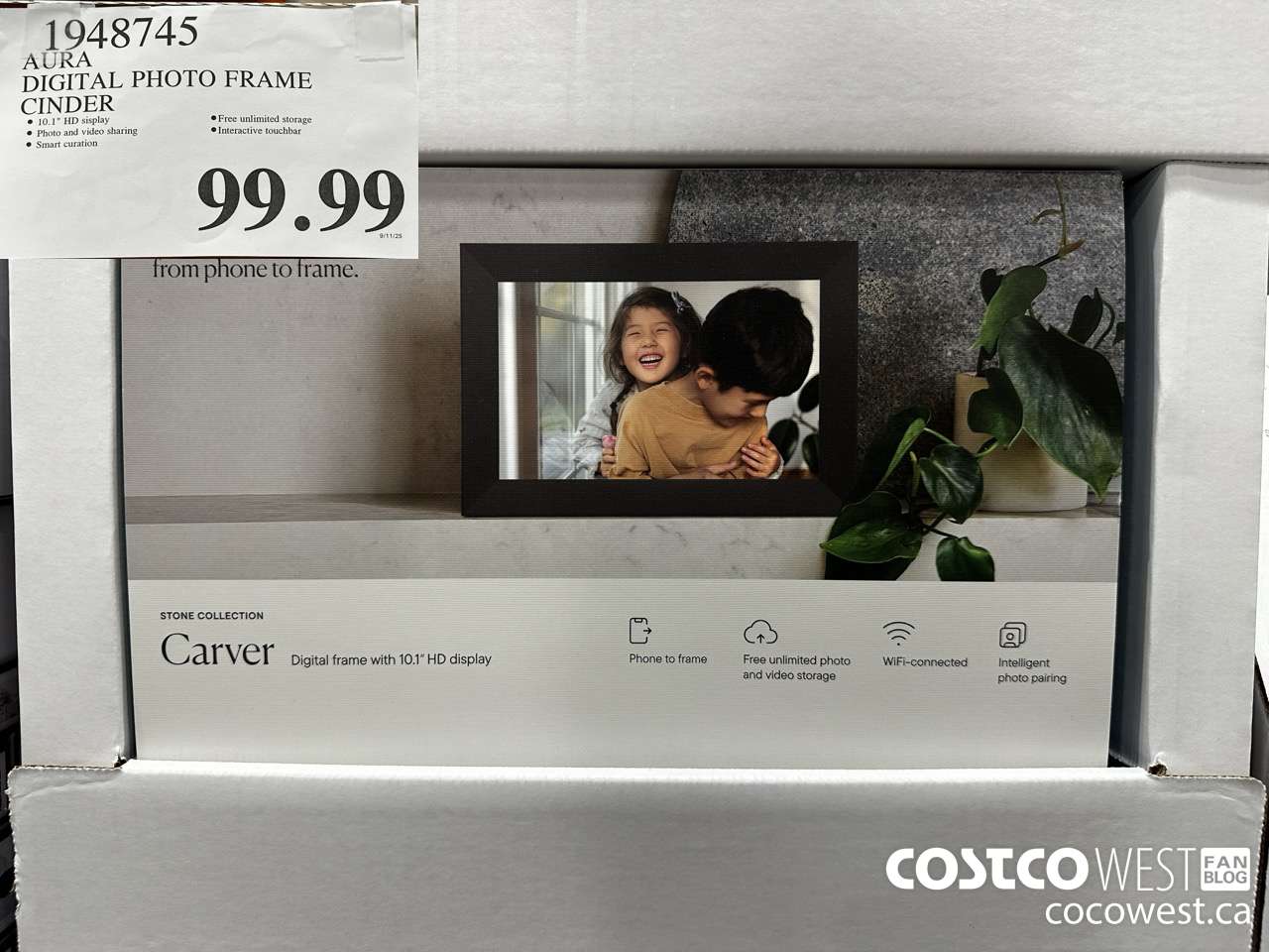 1948745 AURA DIGITAL PHOTO FRAME CINDER $99.99