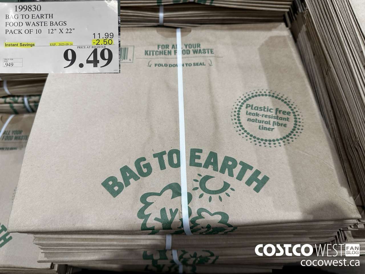199830 BAG TO EARTH FOOD WASTE BAGS PACK OF 10 12