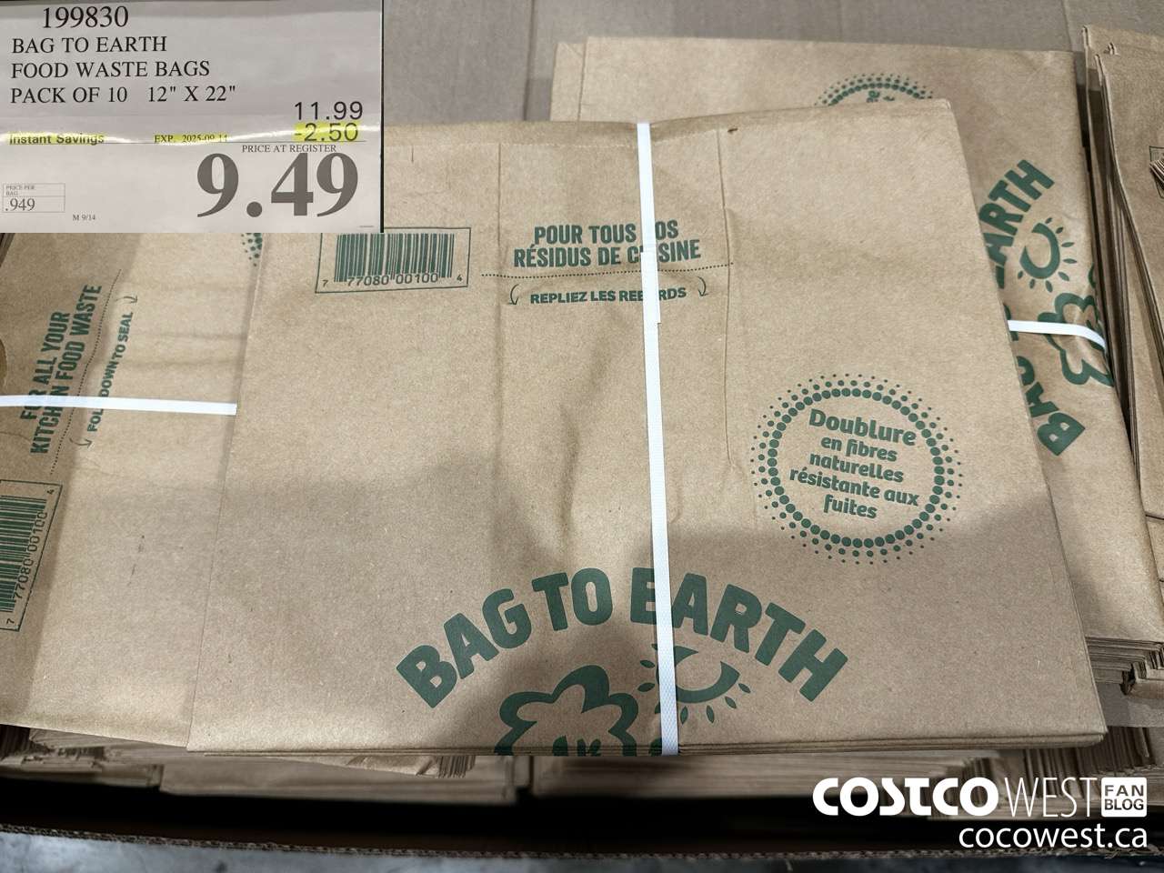 199830 BAG TO EARTH FOOD WASTE BAGS PACK OF 10 12