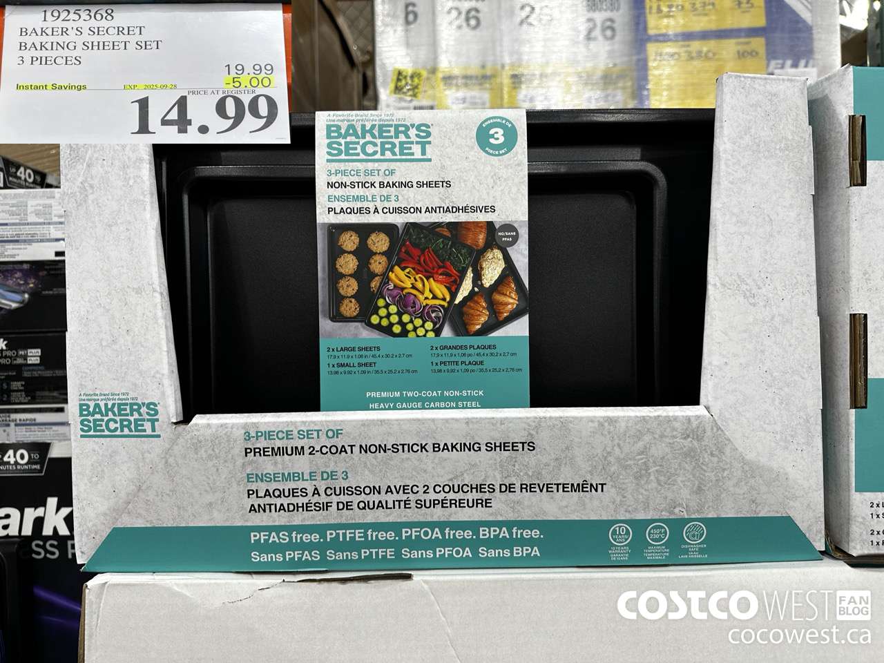 1925368 BAKER'S SECRET BAKING SHEET SET 3 PIECES ($5.00 INSTANT SAVINGS EXPIRES ON 2025-09-28) $14.99