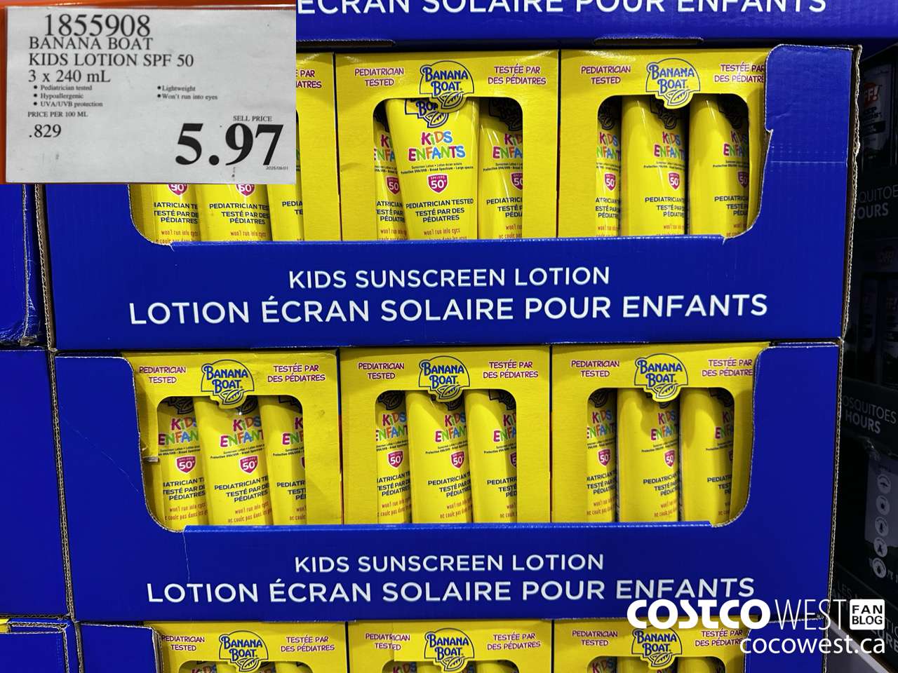 1855908 BANANA BOAT KIDS LOTION SPF 50 3 X 240ML $5.97