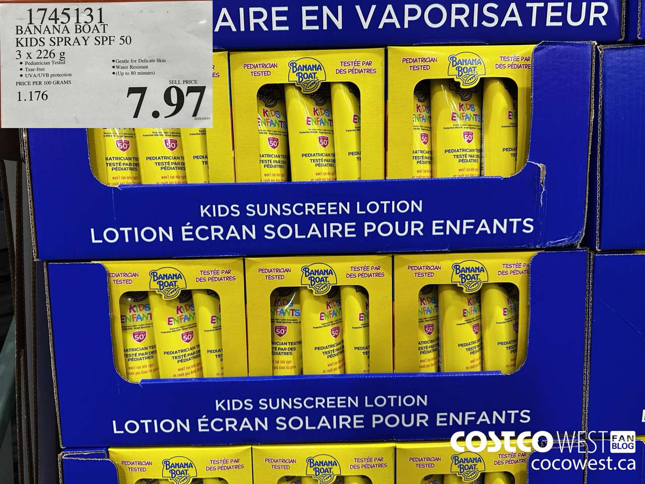 1745131 BANANA BOAT KIDS SPRAY SPF 50 3 X 226 G $12.97