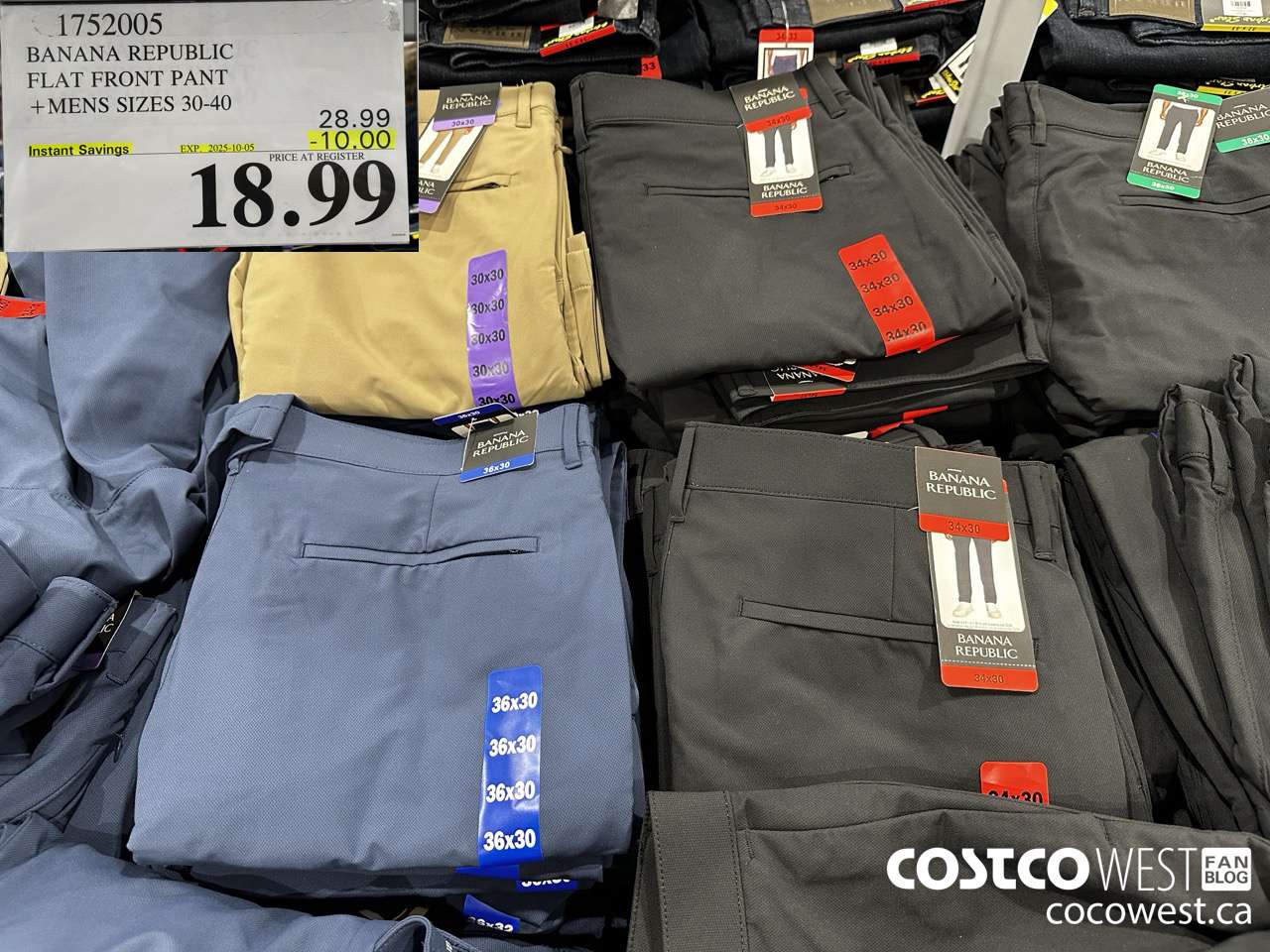 1752005 BANANA REPUBLIC FLAT FRONT PANT MENS SIZES 30-40 ($10.00 INSTANT SAVINGS EXPIRES ON 2025-10-05) $18.99