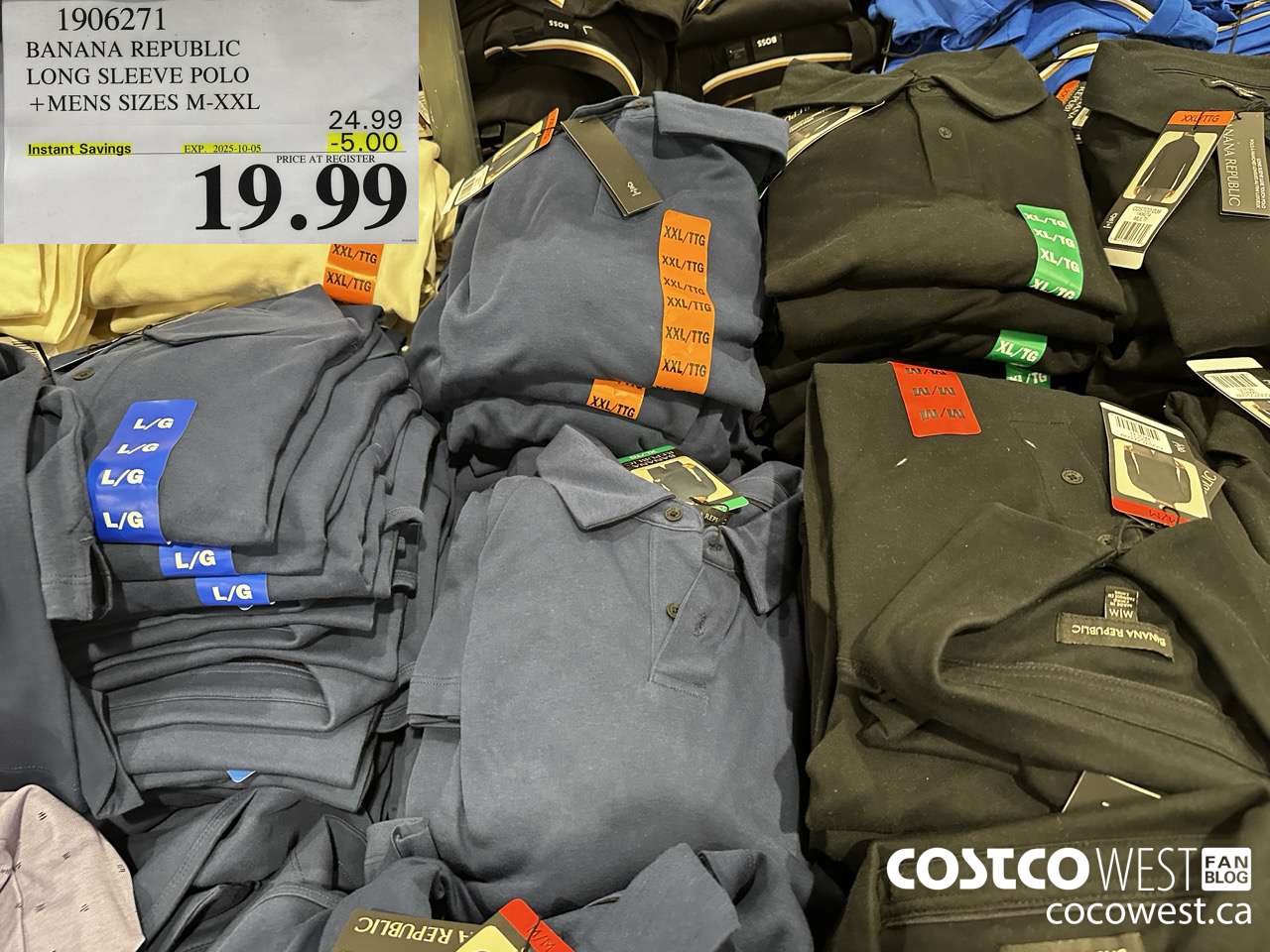 1906271 BANANA REPUBLIC LONG SLEEVE POLO MENS SIZES M-XXL ($5.00 INSTANT SAVINGS EXPIRES ON 2025-10-05) $19.99