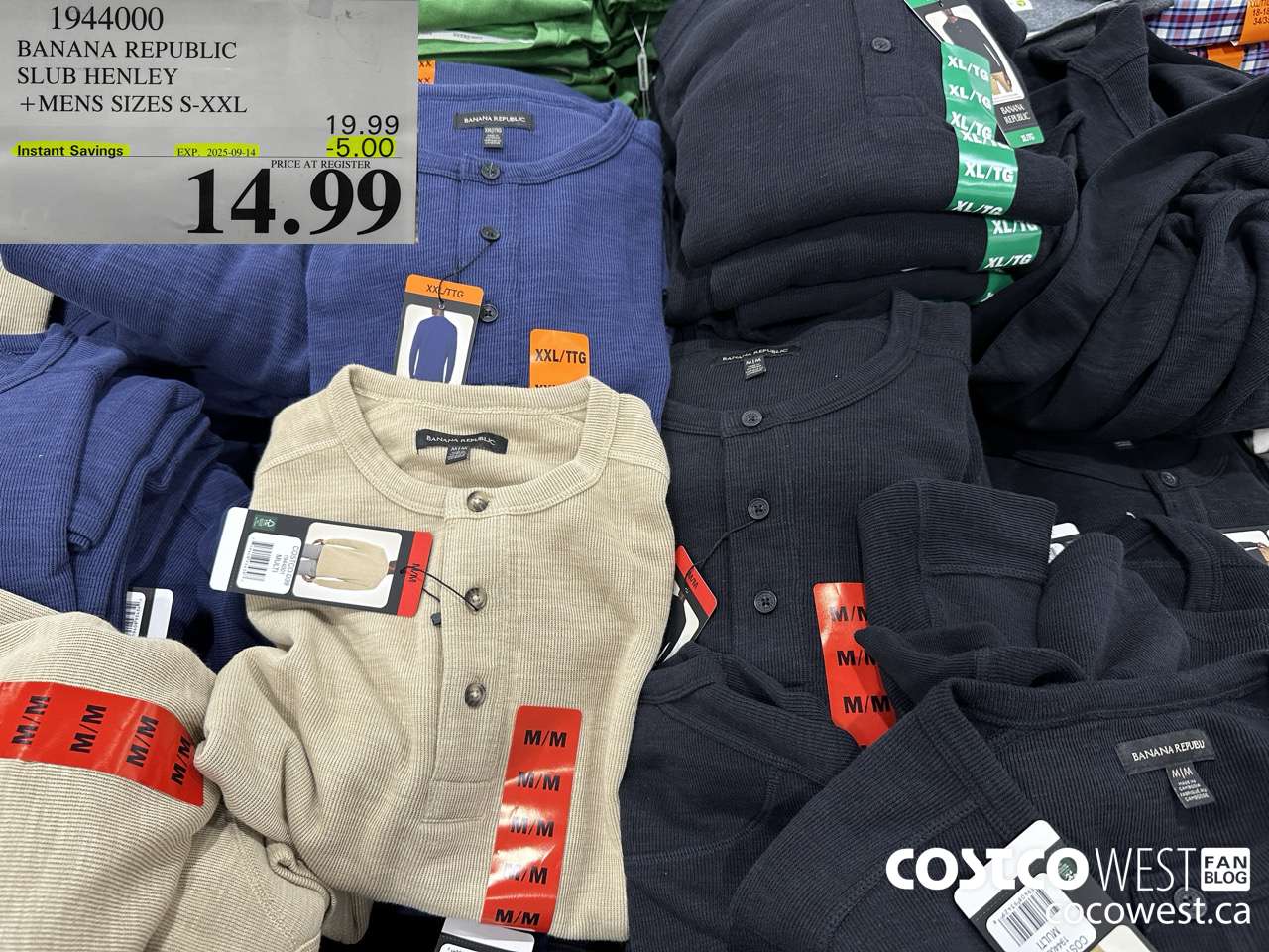 1944000 BANANA REPUBLIC SLUB HENLEY MENS SIZES S-XXL ($5.00 INSTANT SAVINGS EXPIRES ON 2025-09-14) $14.99