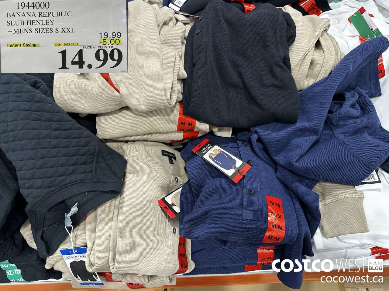 1944000 BANANA REPUBLIC SLUB HENLEY MENS SIZES S-XXL ($5.00 INSTANT SAVINGS EXPIRES ON 2025-09-14) $14.99