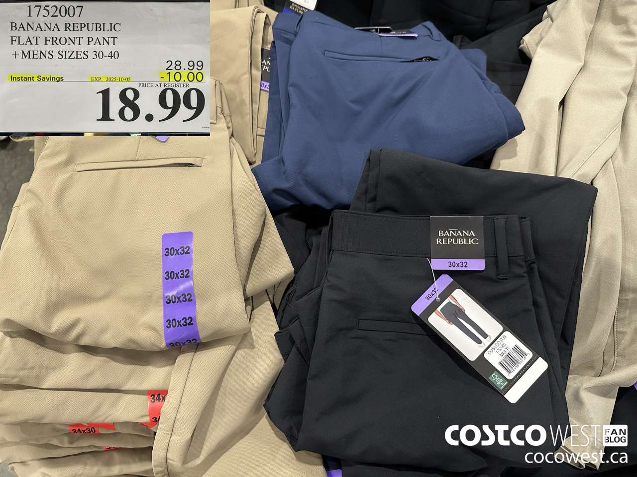 1752007 BANANA REPUBLIC TECH PANT MENS SIZES 30-40 ($10.00 INSTANT SAVINGS EXPIRES ON 2025-10-05) $18.99