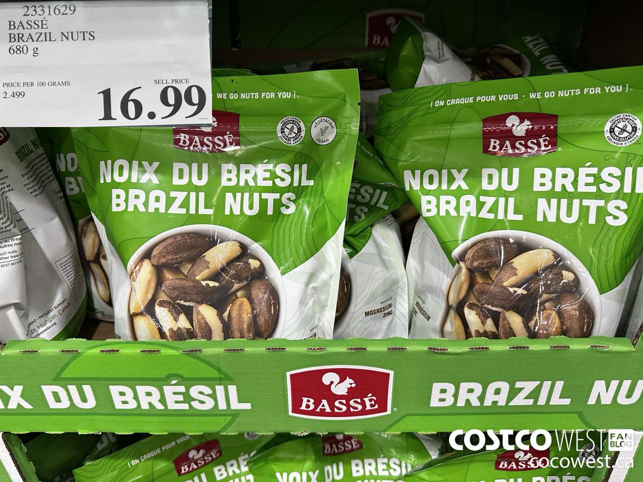 2331629 BASSE BRAZIL NUTS 680G $16.99