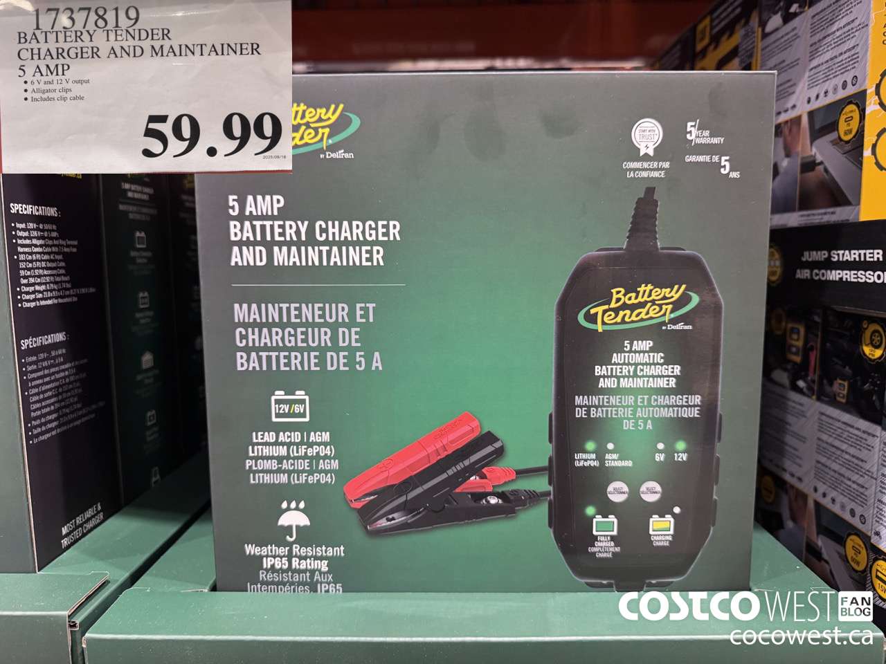 1737819 BATTERY TENDER CHARGER AND MAINTAINER 5 A $59.99