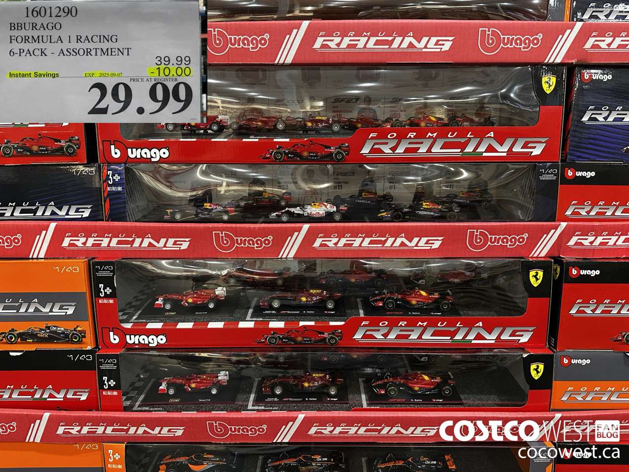 1601290 BBURAGO 1:43 SCALE F1 DIE CAST SET 6PK ($10.00 INSTANT SAVINGS EXPIRES ON 2025-09-07) $29.99