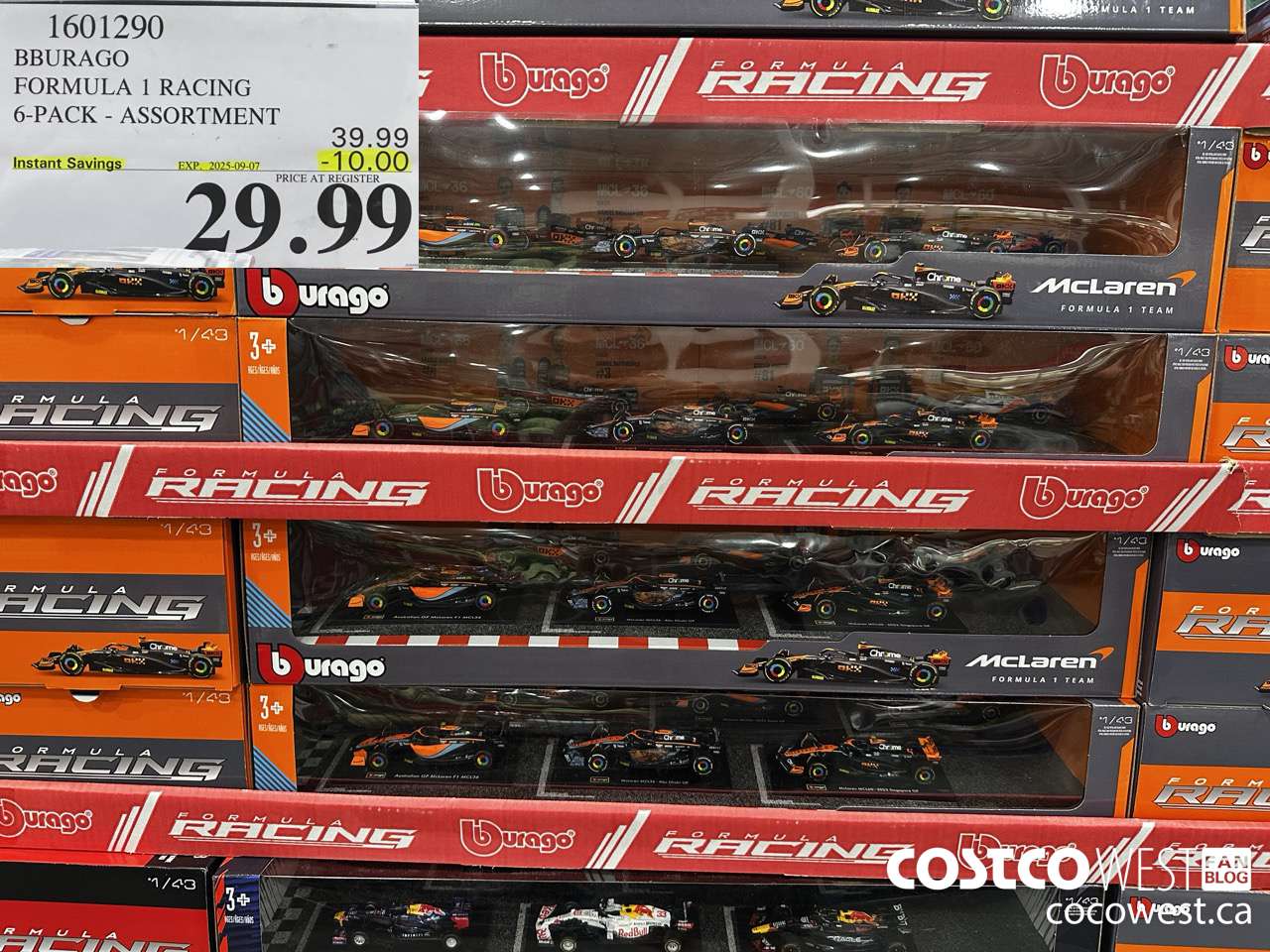 1601290 BBURAGO 1:43 SCALE F1 DIE CAST SET 6PK ($10.00 INSTANT SAVINGS EXPIRES ON 2025-09-07) $29.99