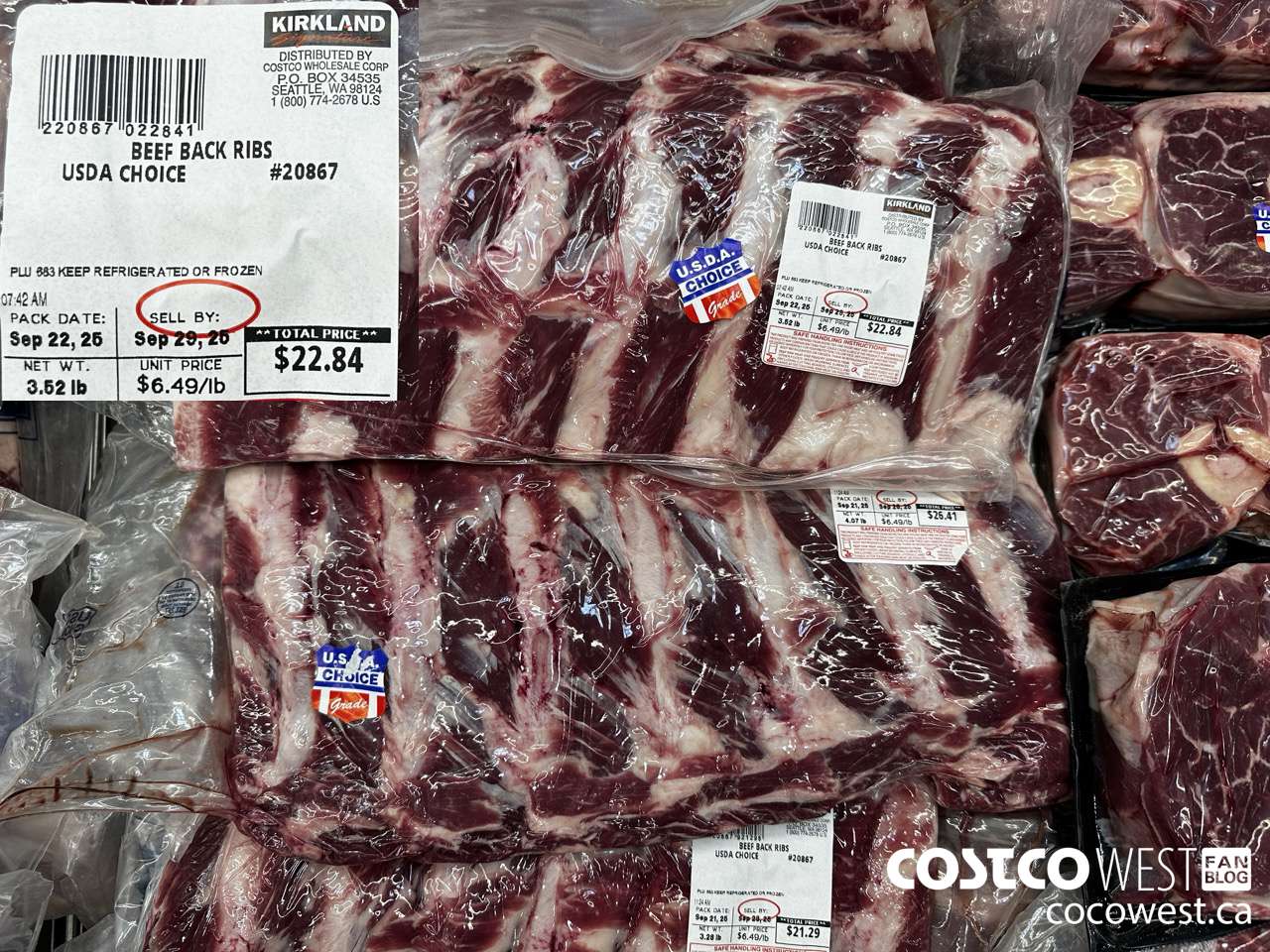 20867 BEEF BACK RIBS USDA CHOICE PER LB $6.49