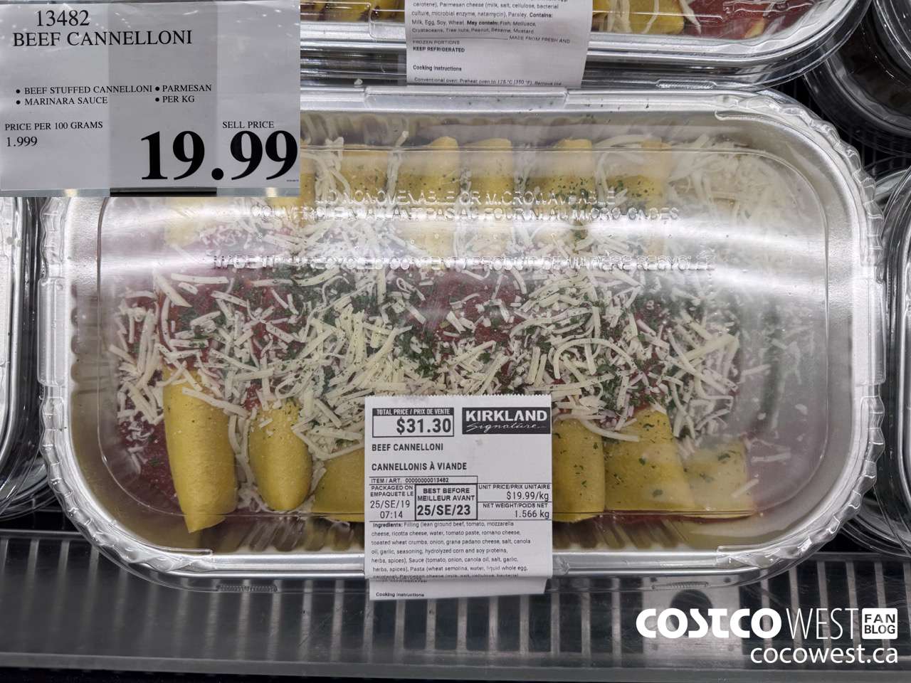 13482 BEEF CANNELLONI $19.99