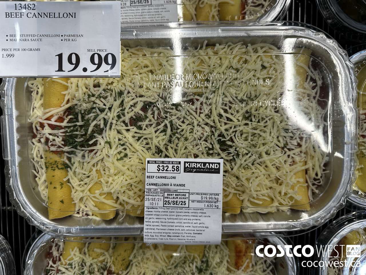 13482 BEEF CANNELLONI $19.99