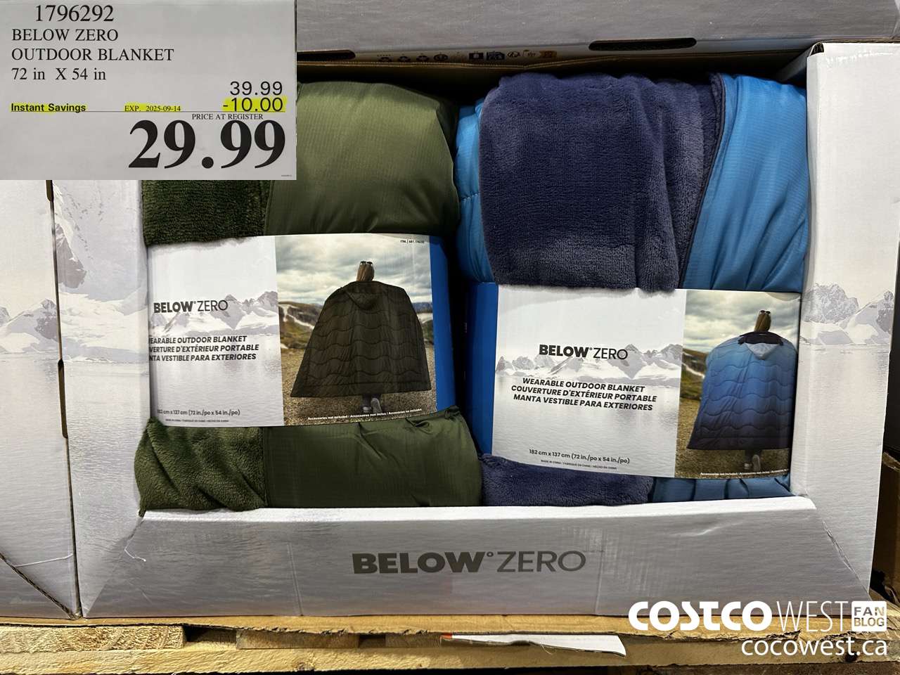 1796292 BELOW ZERO OUTDOOR BLANKET 72