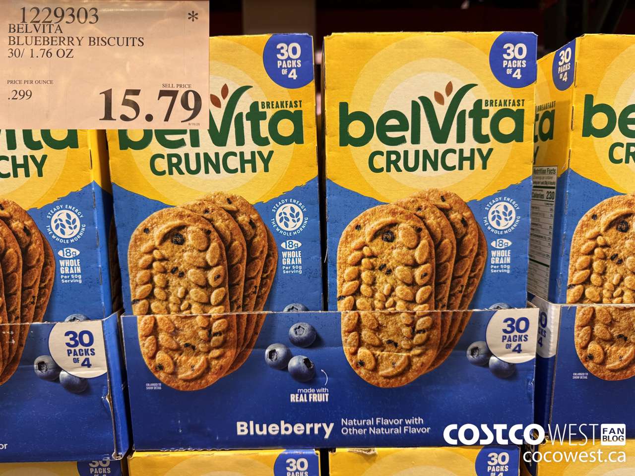 1229303 BELVITA BLUEBERRY BISUITS 30/1.76 OZ $15.79