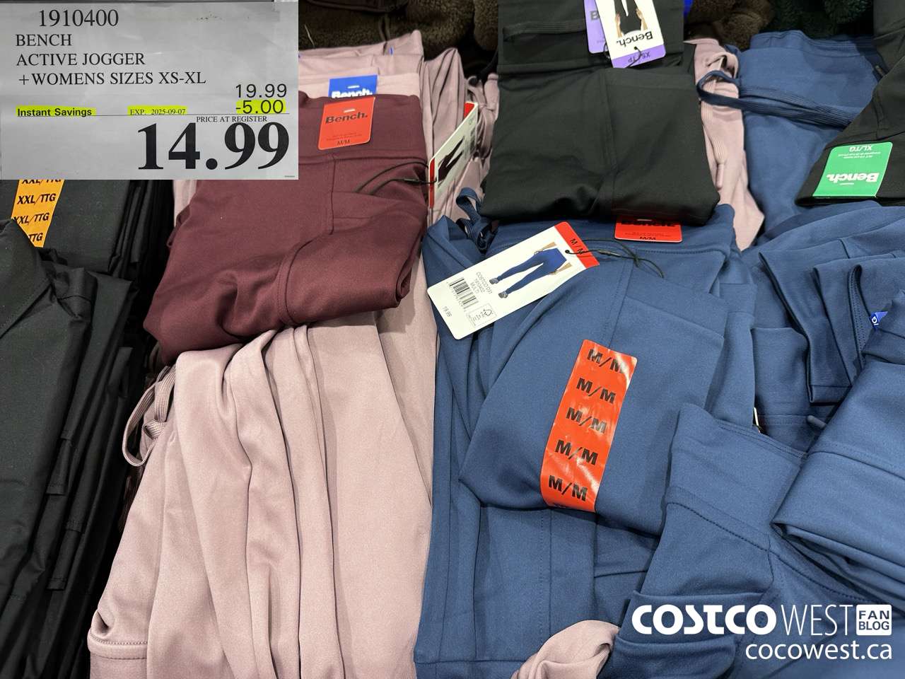 1910400 BENCH ACTIVE JOGGER WWOMENS SIZES XS-XL ($5.00 INSTANT SAVINGS EXPIRES ON 2025-09-07) $14.99