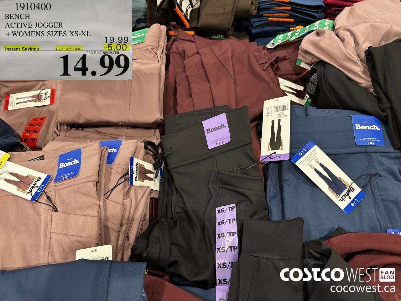 1910400 BENCH ACTIVE JOGGER WWOMENS SIZES XS-XL ($5.00 INSTANT SAVINGS EXPIRES ON 2025-09-07) $14.99