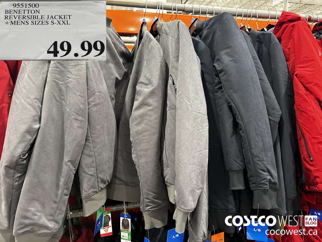 9551500 BENETTON REVERSIBLE JACKET MENS SIZES S-XXL $49.99