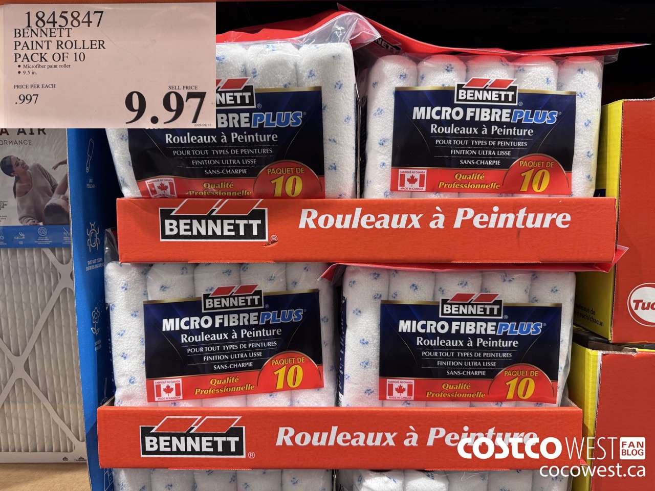 1845847 BENNETT PAINT ROLLER PACK OF 10 $9.97
