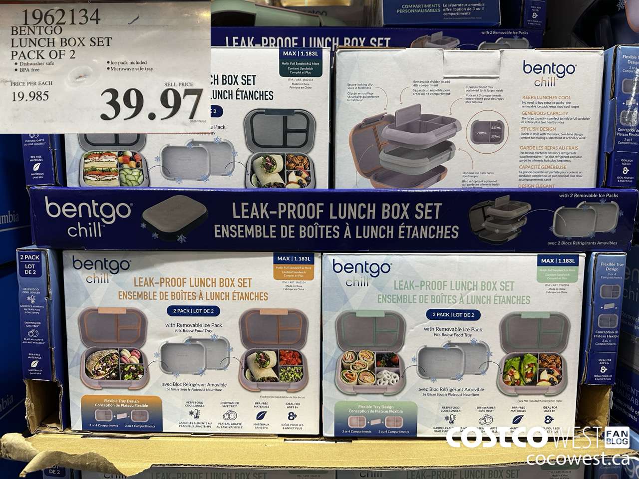 1962134 BENTGO LUNCH BOX SET PACK OF 2 $39.97