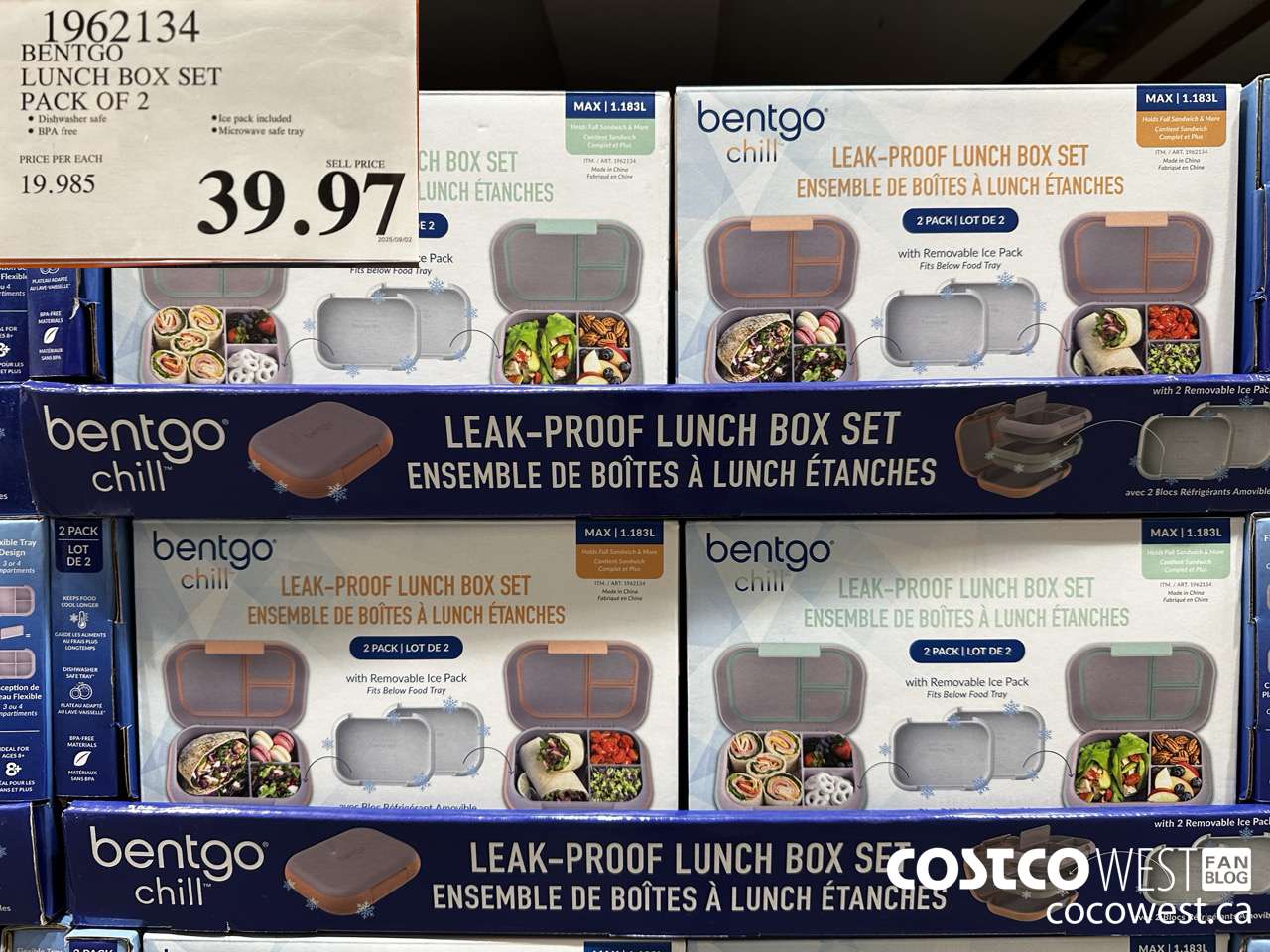 1962134 BENTGO LUNCH BOX SET PACK OF 2 $39.97