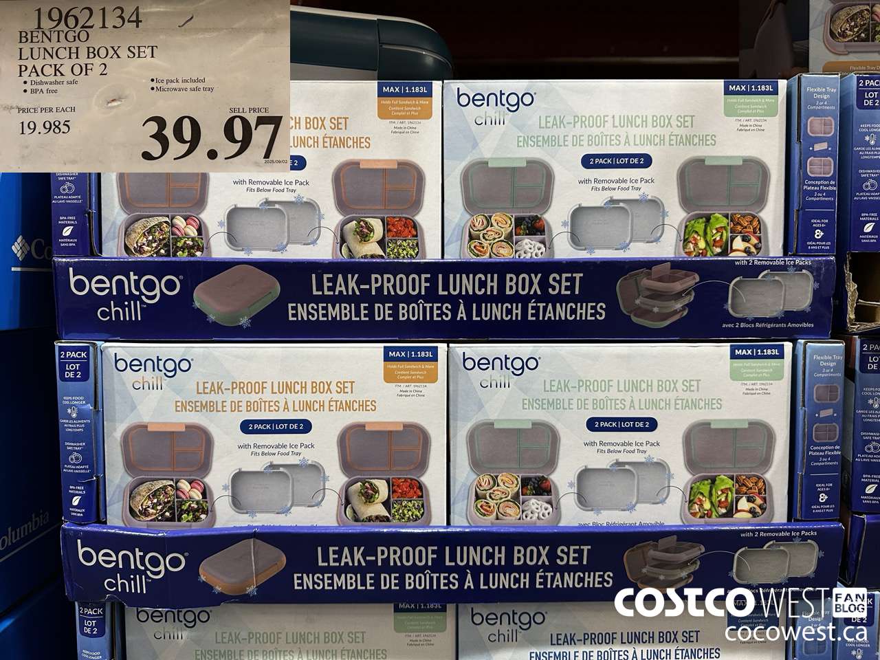 1962134 BENTGO LUNCH BOX SET PACK OF 2 $39.97