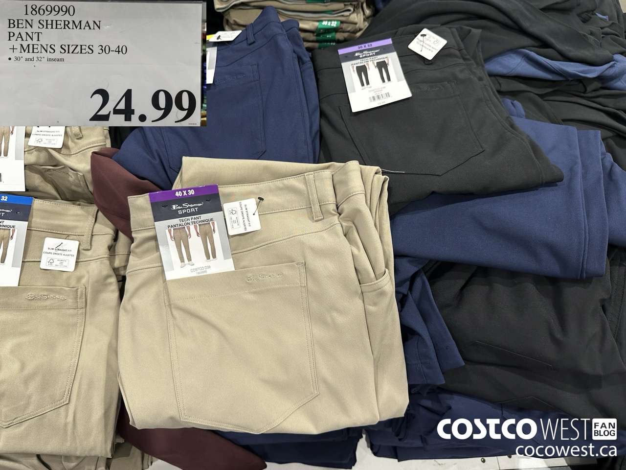 1869990 BEN SHERMAN 5 POCKET PANT MENS SIZES 30-40 $24.99