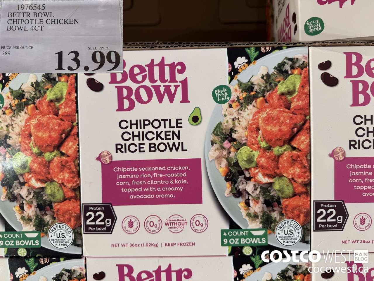 1976545 BETTR BOWL CHIPOTLE CHICKEN BOWL 4CT $13.99