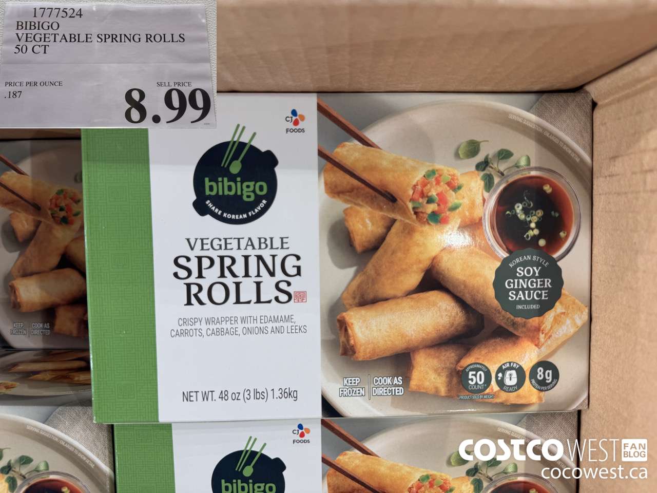 1777524 BIBIGO VEGETABLE SPRING ROLLS 50 CT $8.99