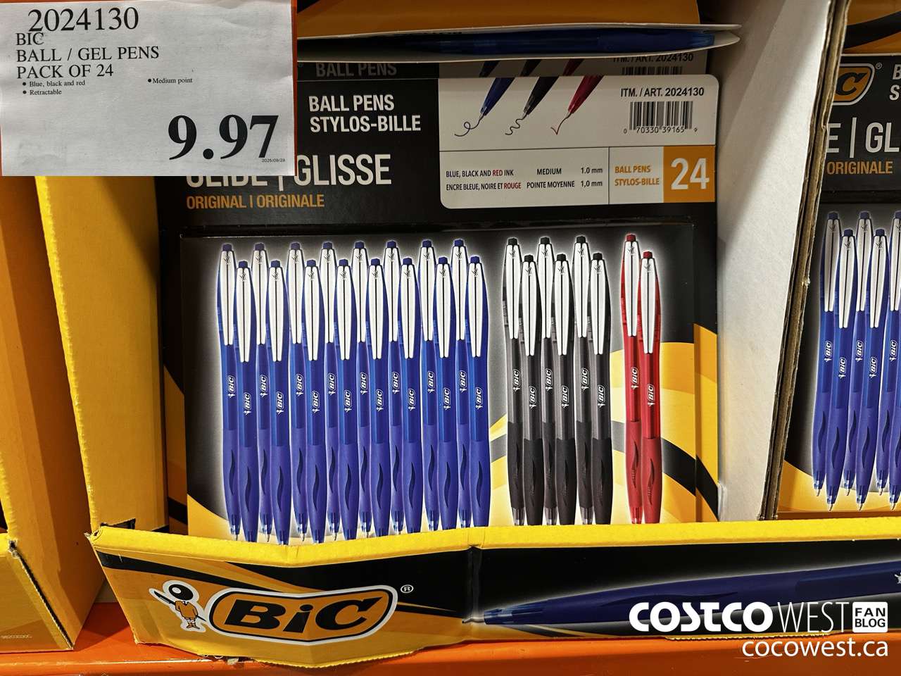 2024130 BIC BALL/GEL PENS PACK OF 24 $9.97