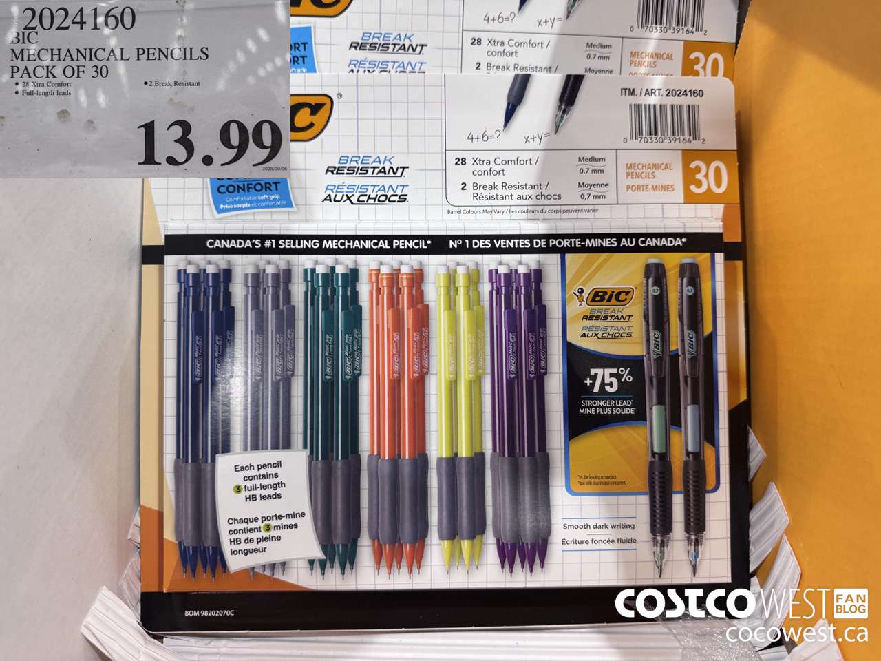2024160 BIC MECHANICAL PENCILS PACK OF 30 $13.99