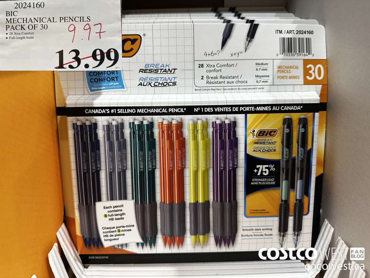 2024160 BIC MECHANICAL PENCILS PACK OF 30 $9.97