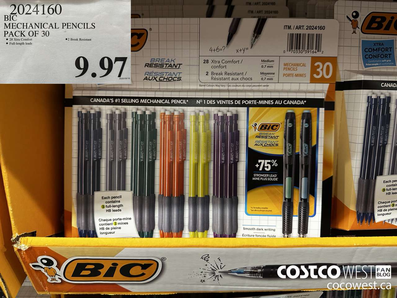 2024160 BIC MECHANICAL PENCILS PACK OF 30 $9.97