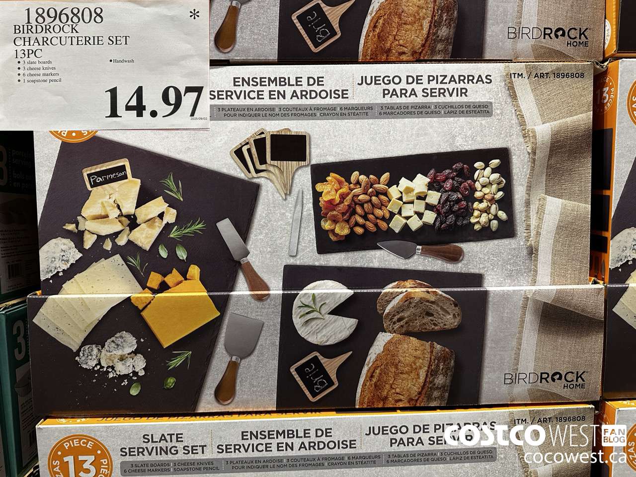 1896808 BIRDROCK CHARCUTERIE SET 13PC $14.97