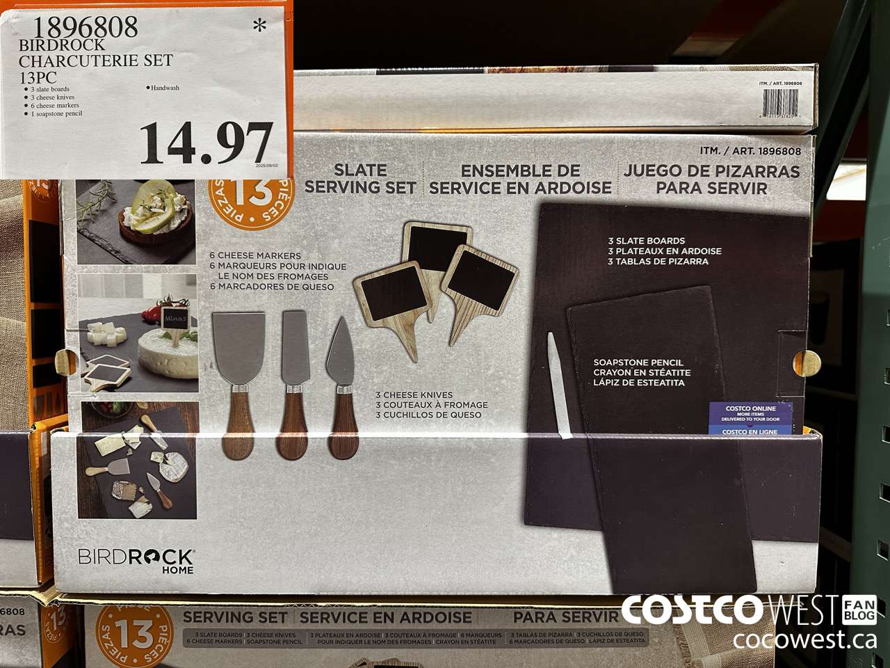 1896808 BIRDROCK CHARCUTERIE SET 13PC $14.97