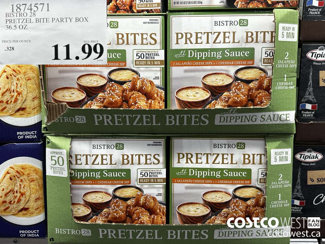 1874571 BISTRO 28 PRETZEL BITE PARTY BOX 36.5 OZ $11.99