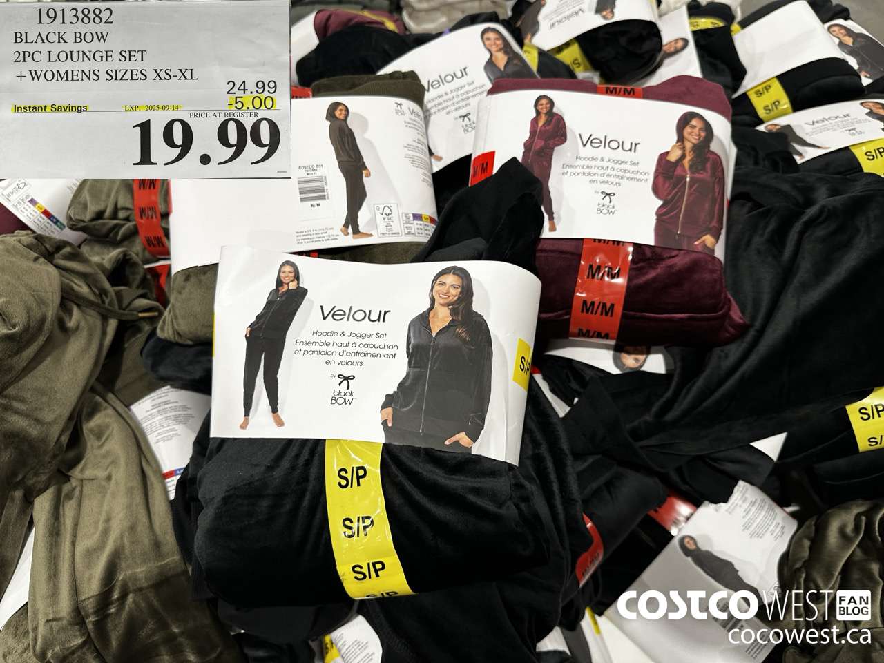 1913882 BLACK BOW 2PC LOUNGE SET WOMENS SIZES XS-XL ($5.00 INSTANT SAVINGS EXPIRES ON 2025-09-14) $19.99