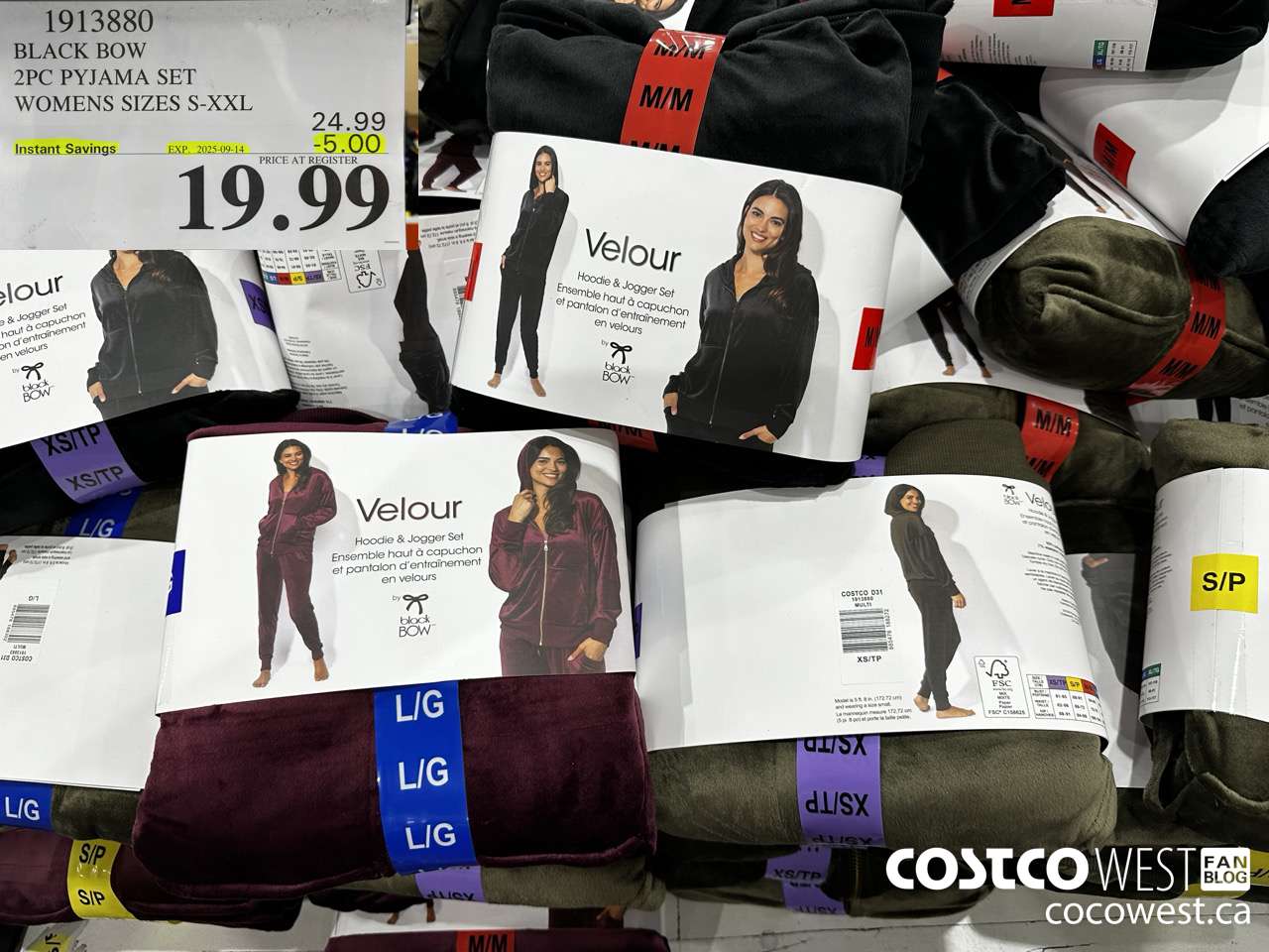 1913880 BLACK BOW 2PC PYJAMA SET WOMENS SIZES S-XXL ($5.00 INSTANT SAVINGS EXPIRES ON 2025-09-14) $19.99