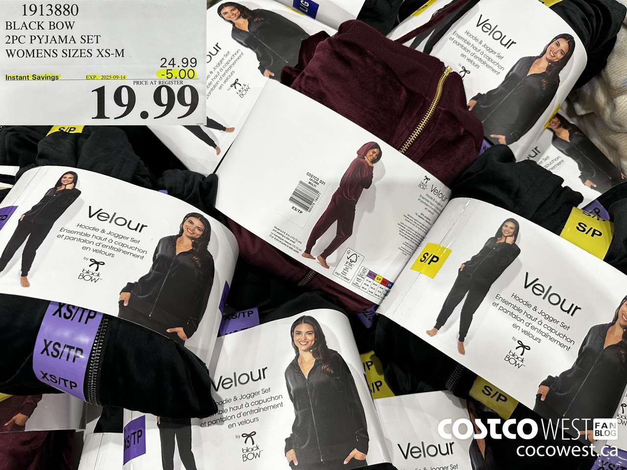 1913880 BLACK BOW 2PC PYJAMA SET WOMENS SIZES S-XXL ($5.00 INSTANT SAVINGS EXPIRES ON 2025-09-14) $19.99