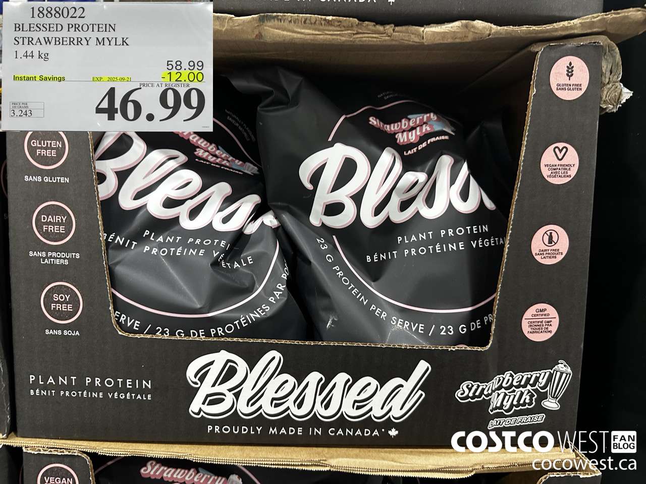 1888022 BLESSED PROTEIN STRAWBERRY MYLK 45 SERVINGS ($12.00 INSTANT SAVINGS EXPIRES ON 2025-09-21) $46.99