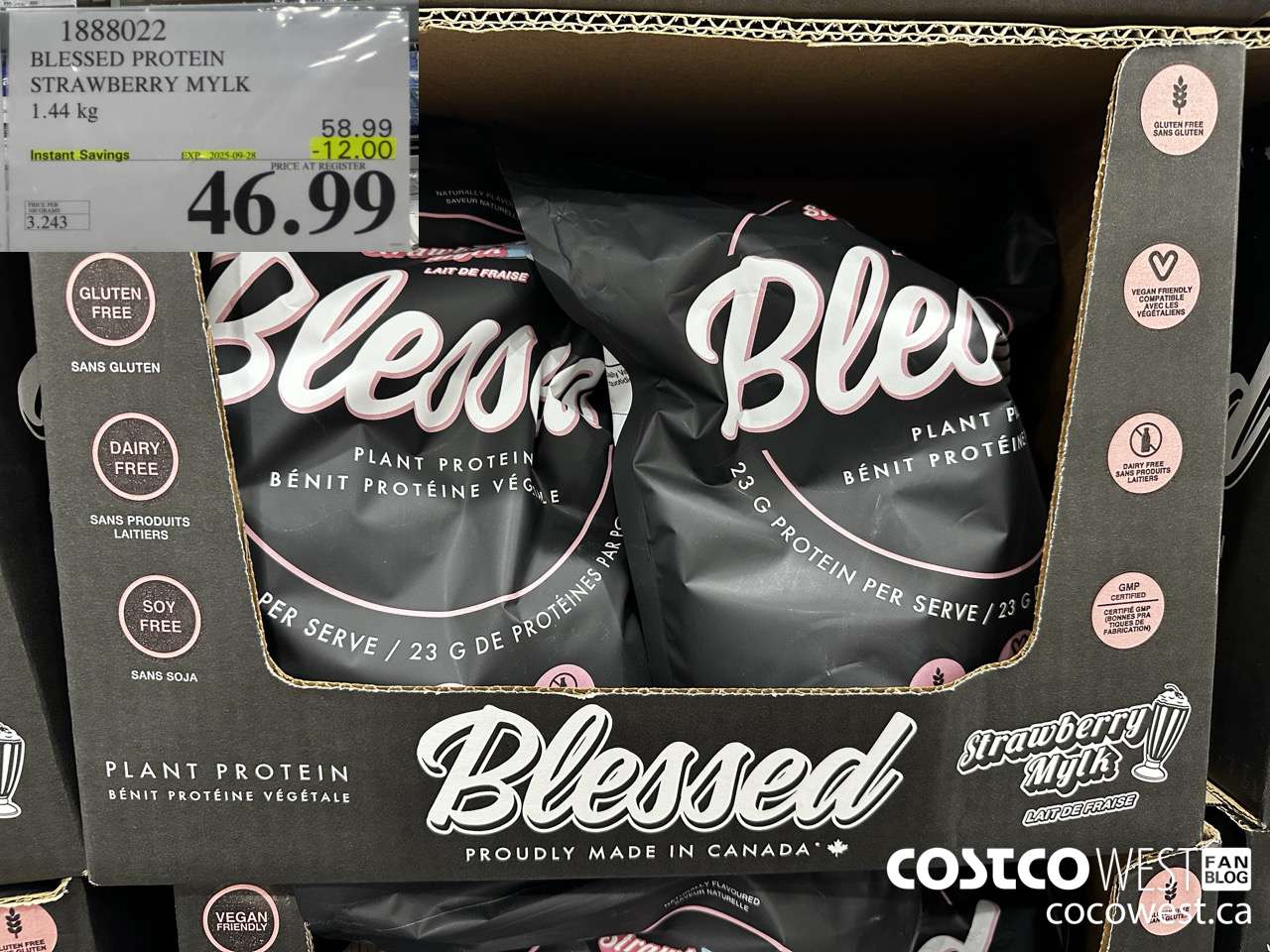 1888022 BLESSED PROTEIN STRAWBERRY MYLK 45 SERVINGS ($12.00 INSTANT SAVINGS EXPIRES ON 2025-09-28) $46.99