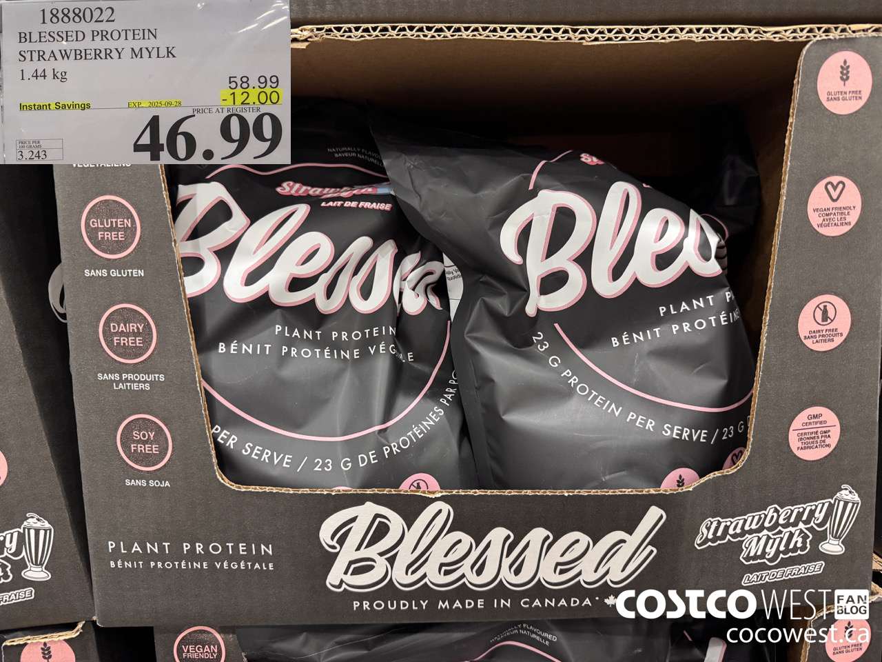 1888022 BLESSED PROTEIN STRAWBERRY MYLK 45 SERVINGS ($12.00 INSTANT SAVINGS EXPIRES ON 2025-09-28) $46.99