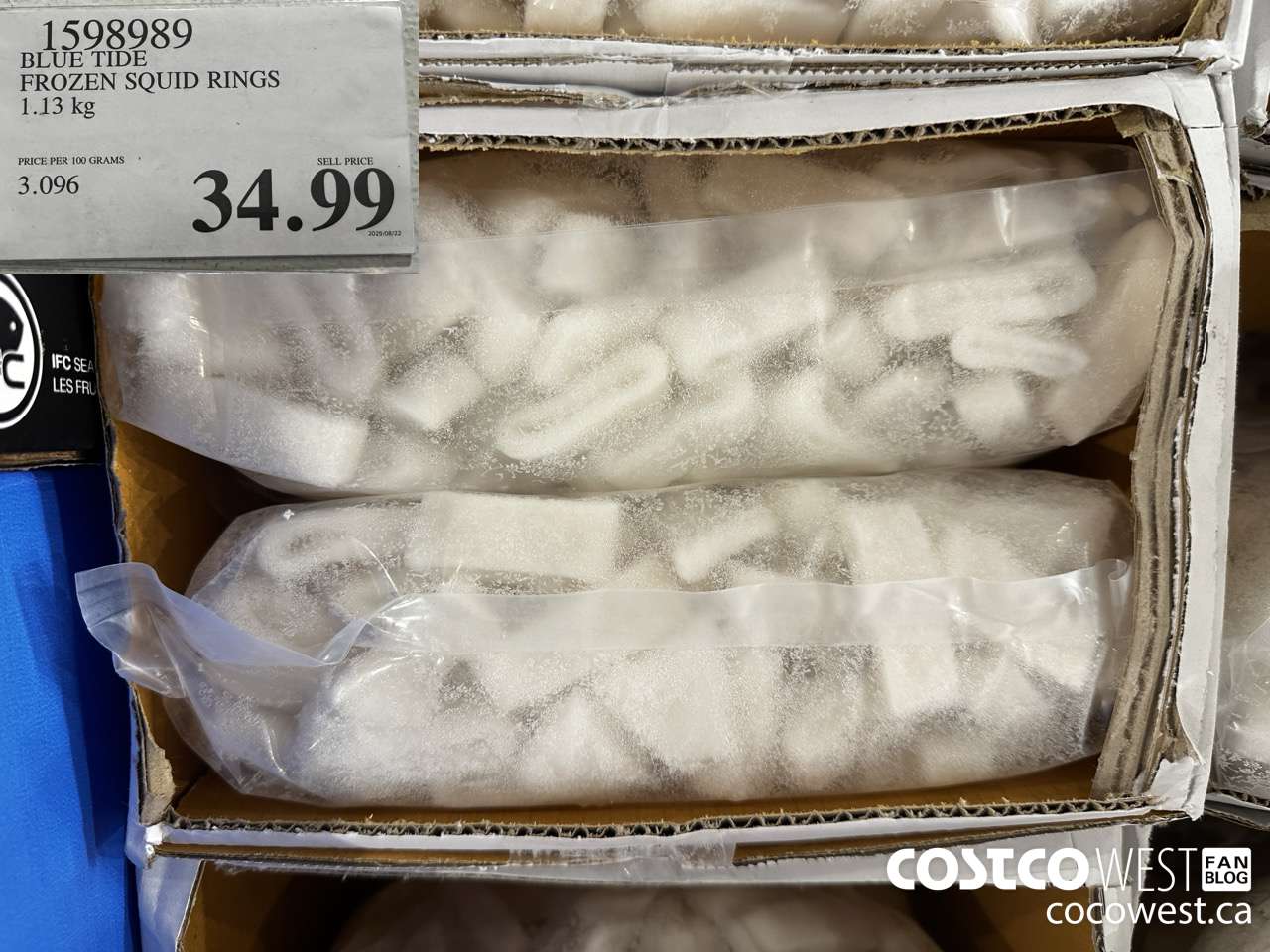 1598989 BLUE TIDE FROZEN SQUID RINGS 1.13KG $34.99