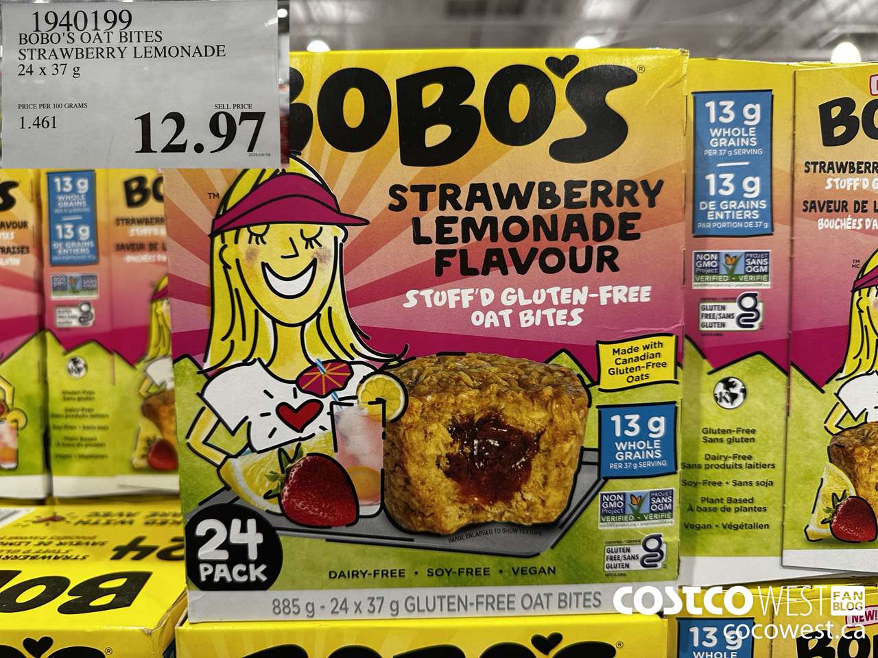 1940199 BOBO'S OAT BITES STRAWBERRY LEMONADE 24 X 37G $12.97