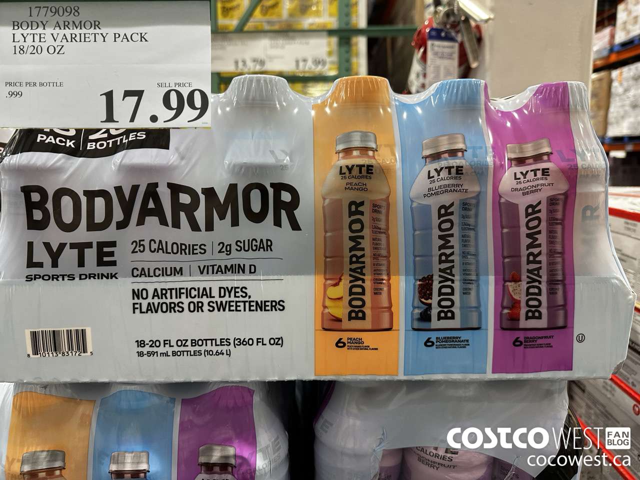 1779098 BODY ARMOR LYTE VARIETY PACK 18/20 OZ $17.99