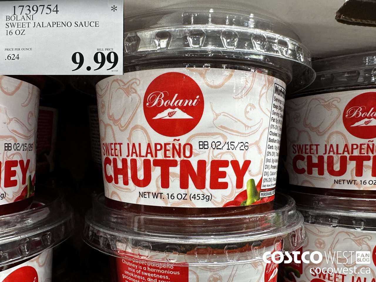 1739754 BOLANI SWEET JALAPENO SAUCE 16 OZ $9.99