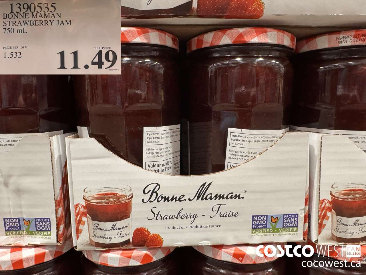 1390535 BONNE MAMAN STRAWBERRY JAM 750ML $11.49