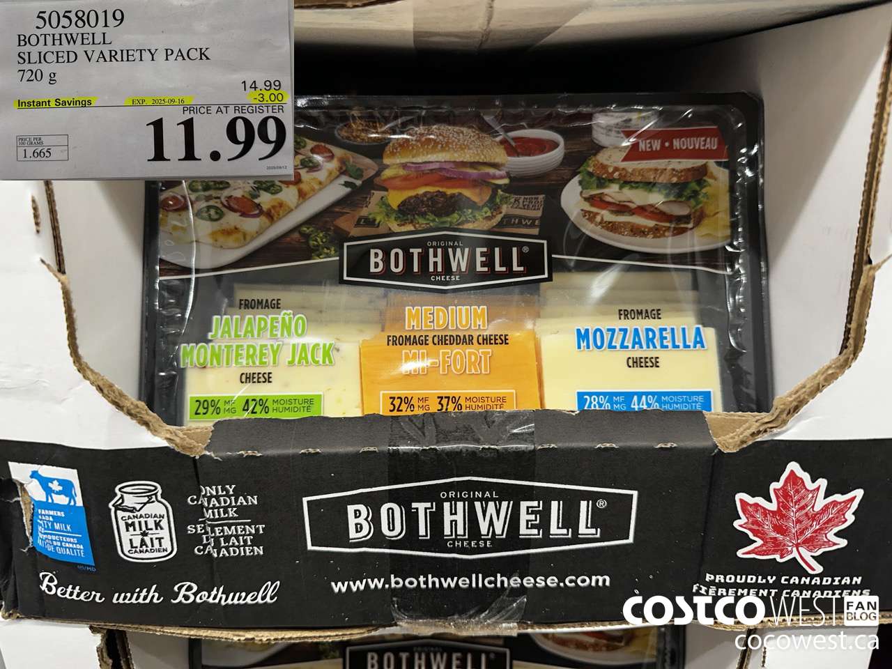 5058019 BOTHWELL SLICED VARIETY PACK 720 g ($3.00 INSTANT SAVINGS EXPIRES ON 2025-09-16) $11.99