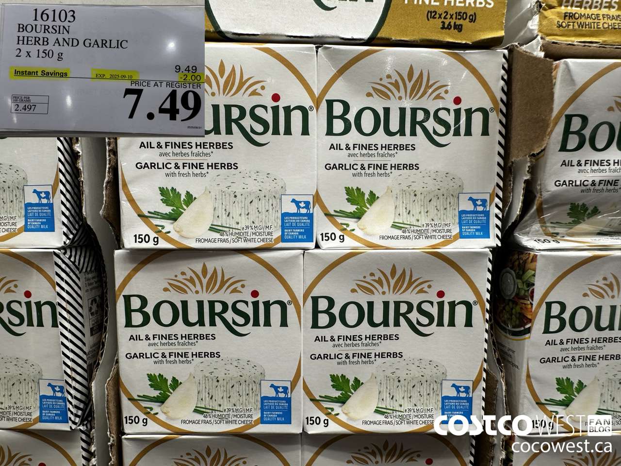 16103 BOURSIN HERB AND GARLIC 2 x 150 g ($2.00 INSTANT SAVINGS EXPIRES ON 2025-09-10) $7.49